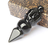 INPHIC-宗教 開光黑曜石六字真言金剛杵護身符吊墜 時尚護身飾品-IEDG001104A